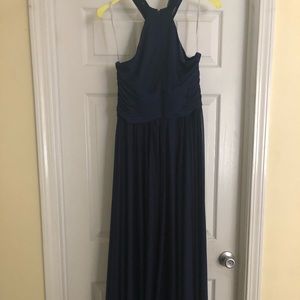 MESH HIGH-NECK BRIDESMAID DRESS WITH FULL SKIRT